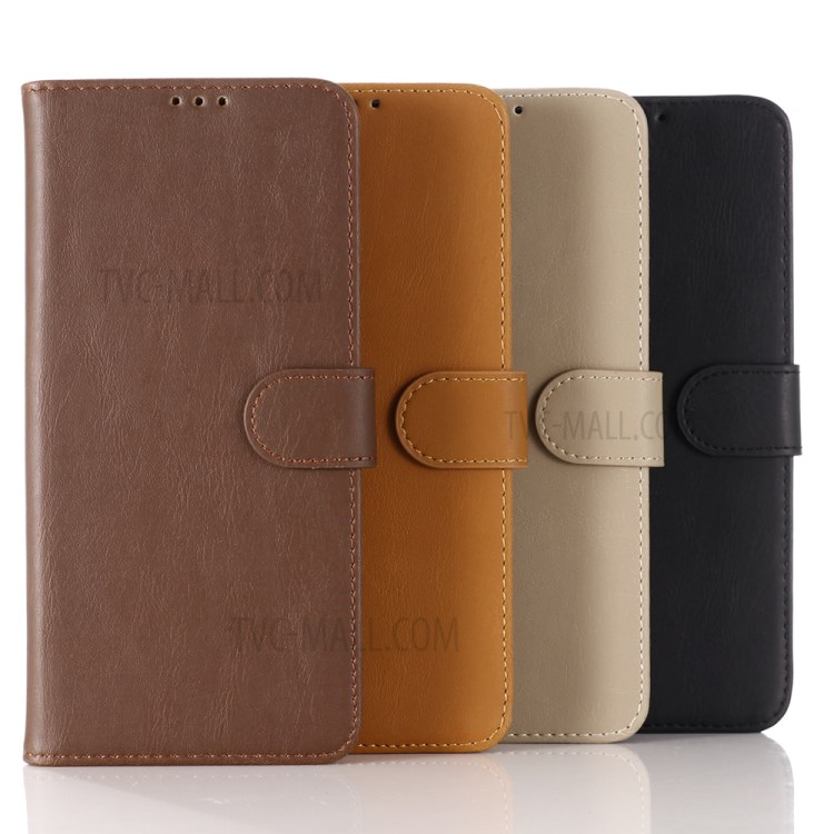 Crazy Horse Wallet Leather Stand Case for LG V60 ThinQ 5G - Coffee-8