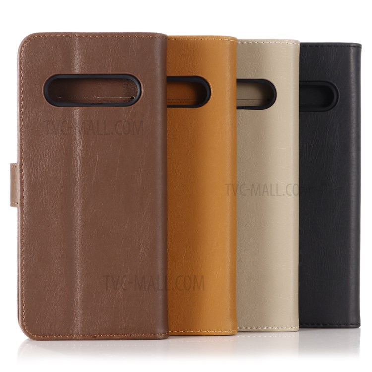 Crazy Horse Wallet Leather Stand Case for LG V60 ThinQ 5G - Coffee-9