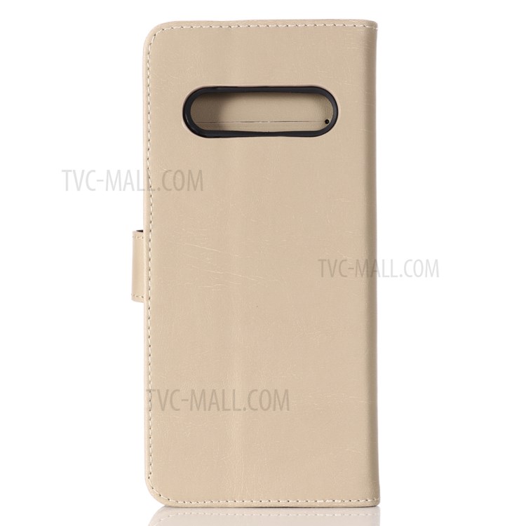 Crazy Horse Wallet Leather Stand Case for LG V60 ThinQ 5G - Beige-2
