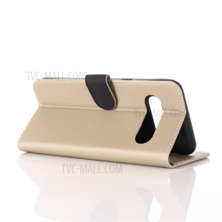 Crazy Horse Wallet Leather Stand Case for LG V60 ThinQ 5G - Beige-4