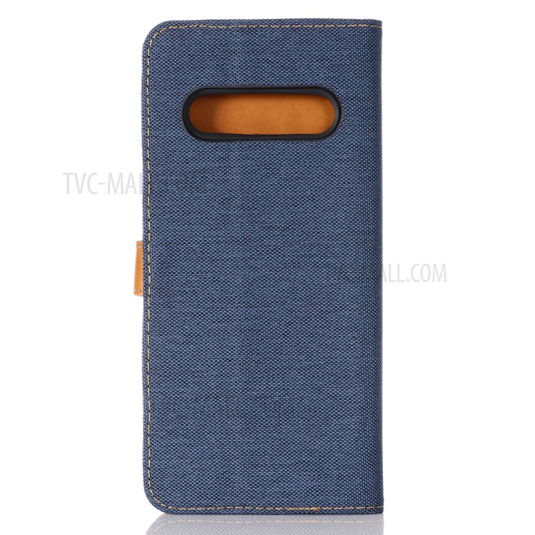 Oxford Cloth with Wallet Leather Stand Casing for LG V60 ThinQ 5G - Dark Blue-3