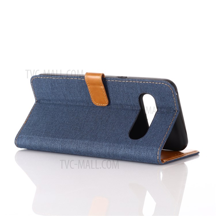 Oxford Cloth with Wallet Leather Stand Casing for LG V60 ThinQ 5G - Dark Blue-5