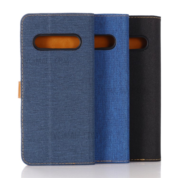 Oxford Cloth with Wallet Leather Stand Casing for LG V60 ThinQ 5G - Dark Blue-9