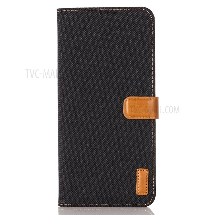 Oxford Cloth with Wallet Leather Stand Casing for LG V60 ThinQ 5G - Black-1