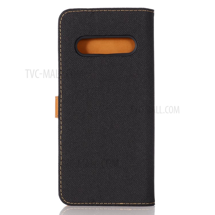 Oxford Cloth with Wallet Leather Stand Casing for LG V60 ThinQ 5G - Black-2