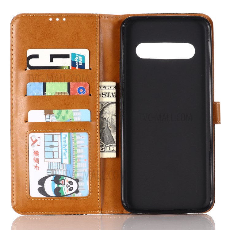 Oxford Cloth with Wallet Leather Stand Casing for LG V60 ThinQ 5G - Black-3
