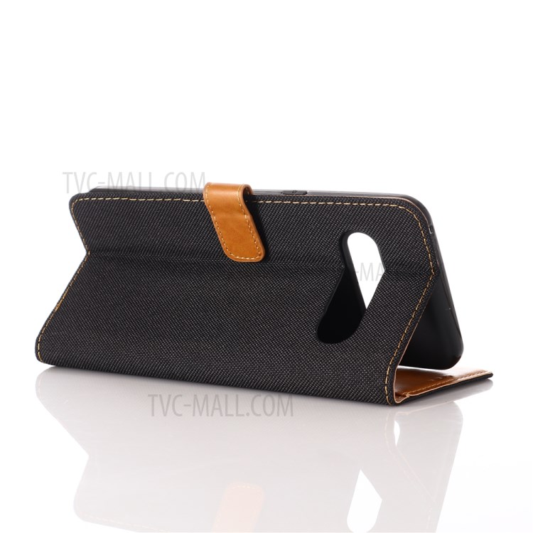 Oxford Cloth with Wallet Leather Stand Casing for LG V60 ThinQ 5G - Black-4