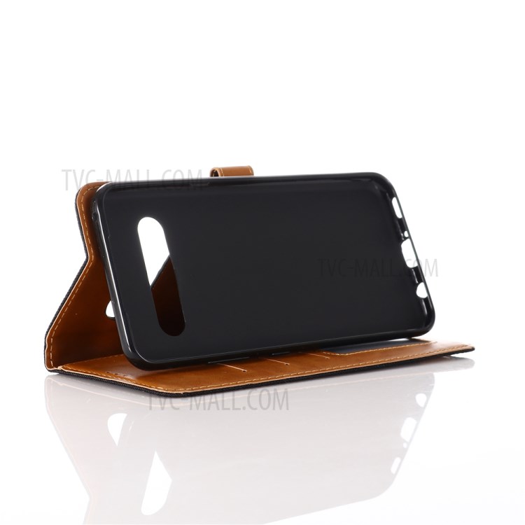 Oxford Cloth with Wallet Leather Stand Casing for LG V60 ThinQ 5G - Black-5