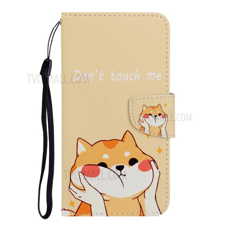 Pattern Printing Flip Leather Wallet Phone Cover for LG K61 - Yellow Cat-2