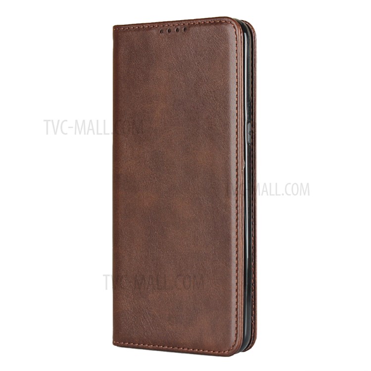 Auto-absorbed Leather Stand Case with Card Slots for LG V60 ThinQ 5G - Coffee-2