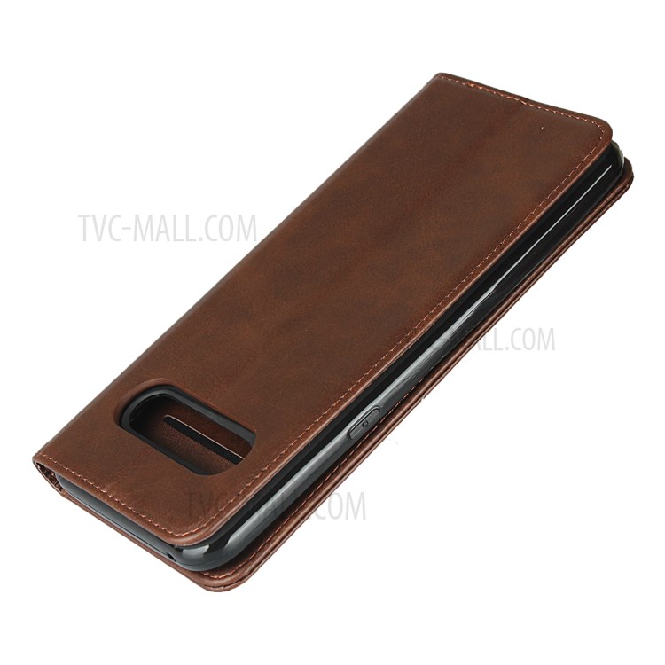Auto-absorbed Leather Stand Case with Card Slots for LG V60 ThinQ 5G - Coffee-6