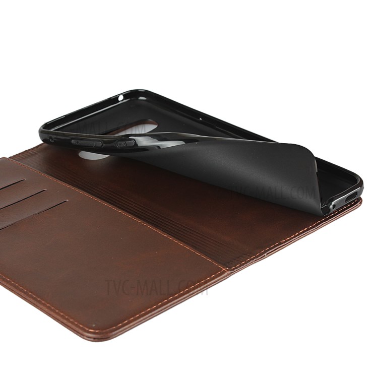 Auto-absorbed Leather Stand Case with Card Slots for LG V60 ThinQ 5G - Coffee-7