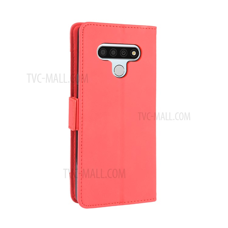 With Multiple Card Slots Leather Wallet Protector Cover for LG Stylo 6 - Red-7
