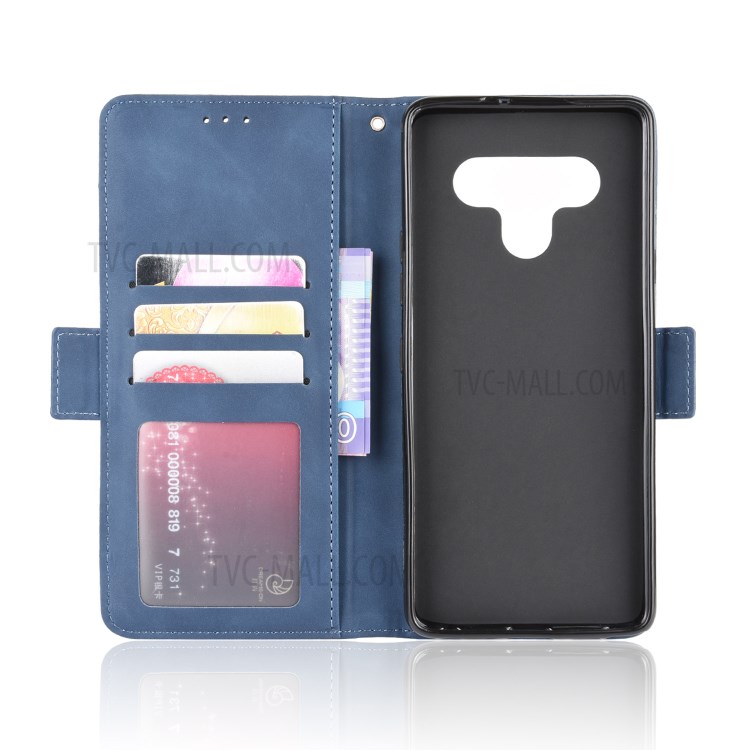 With Multiple Card Slots Leather Wallet Protector Cover for LG Stylo 6 - Blue-4