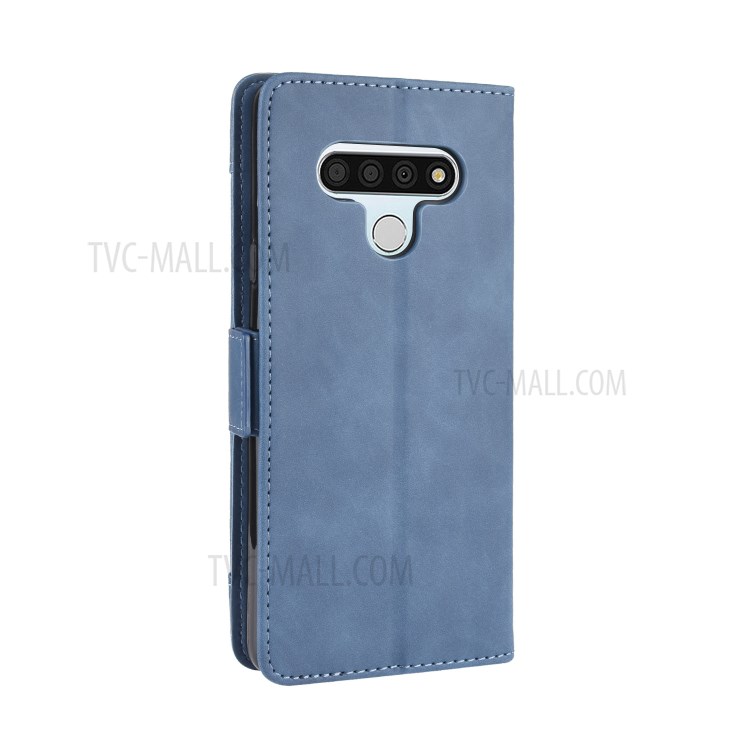 With Multiple Card Slots Leather Wallet Protector Cover for LG Stylo 6 - Blue-7