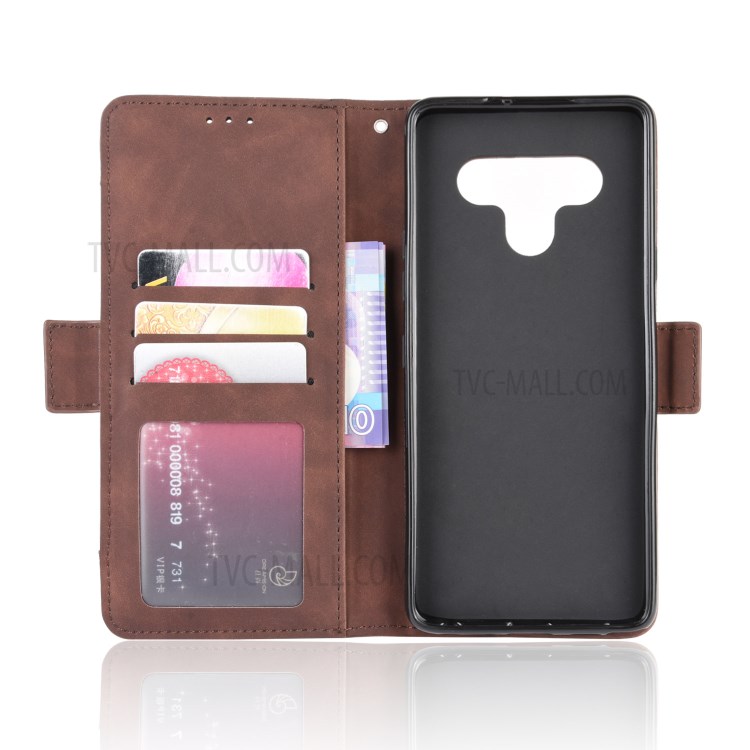 With Multiple Card Slots Leather Wallet Protector Cover for LG Stylo 6 - Brown-4