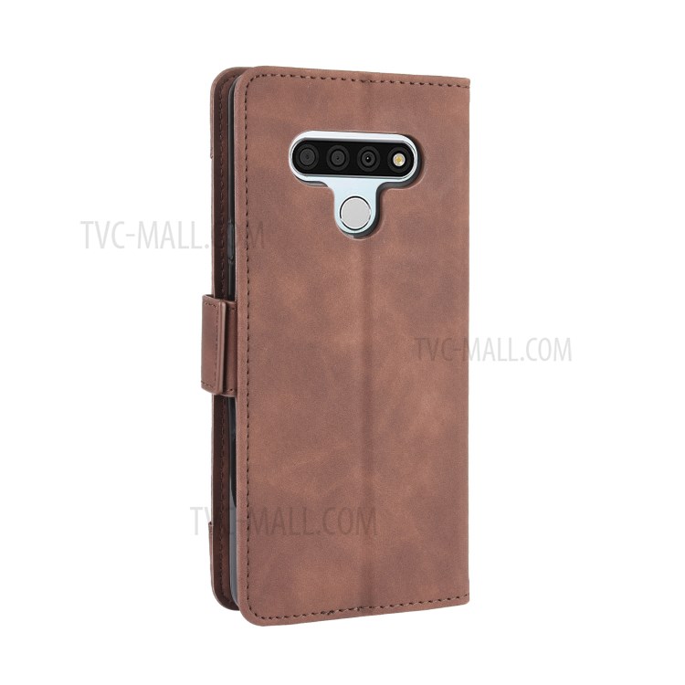 With Multiple Card Slots Leather Wallet Protector Cover for LG Stylo 6 - Brown-7
