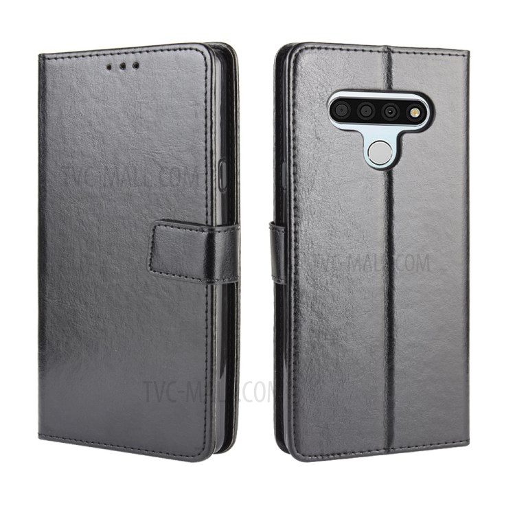 Crazy Horse Surface Cool PU Leather Wallet Mobile Phone Shell for LG Stylo 6 - Black-2