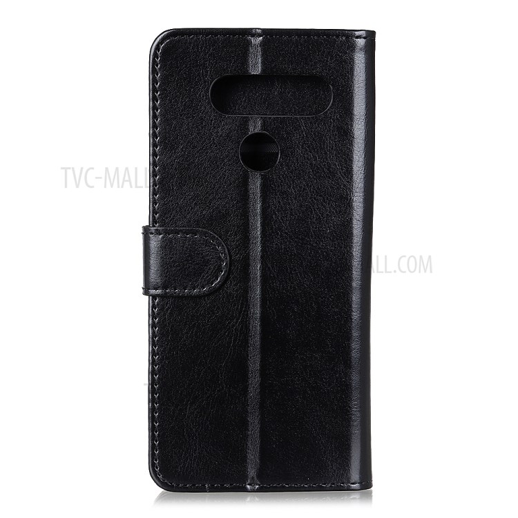 Crazy Horse Skin Leather Cover Wallet Case for LG Q70 - Black-3