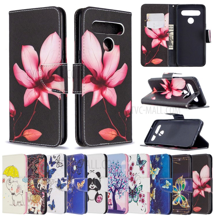 Pattern Printing Wallet Leather Protective Case for LG K61 - Vivid Flower-9