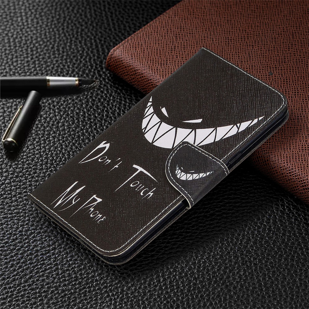Pattern Printing Stand Leather Wallet Mobile Case for LG K61 - Do not Touch My Phone-4