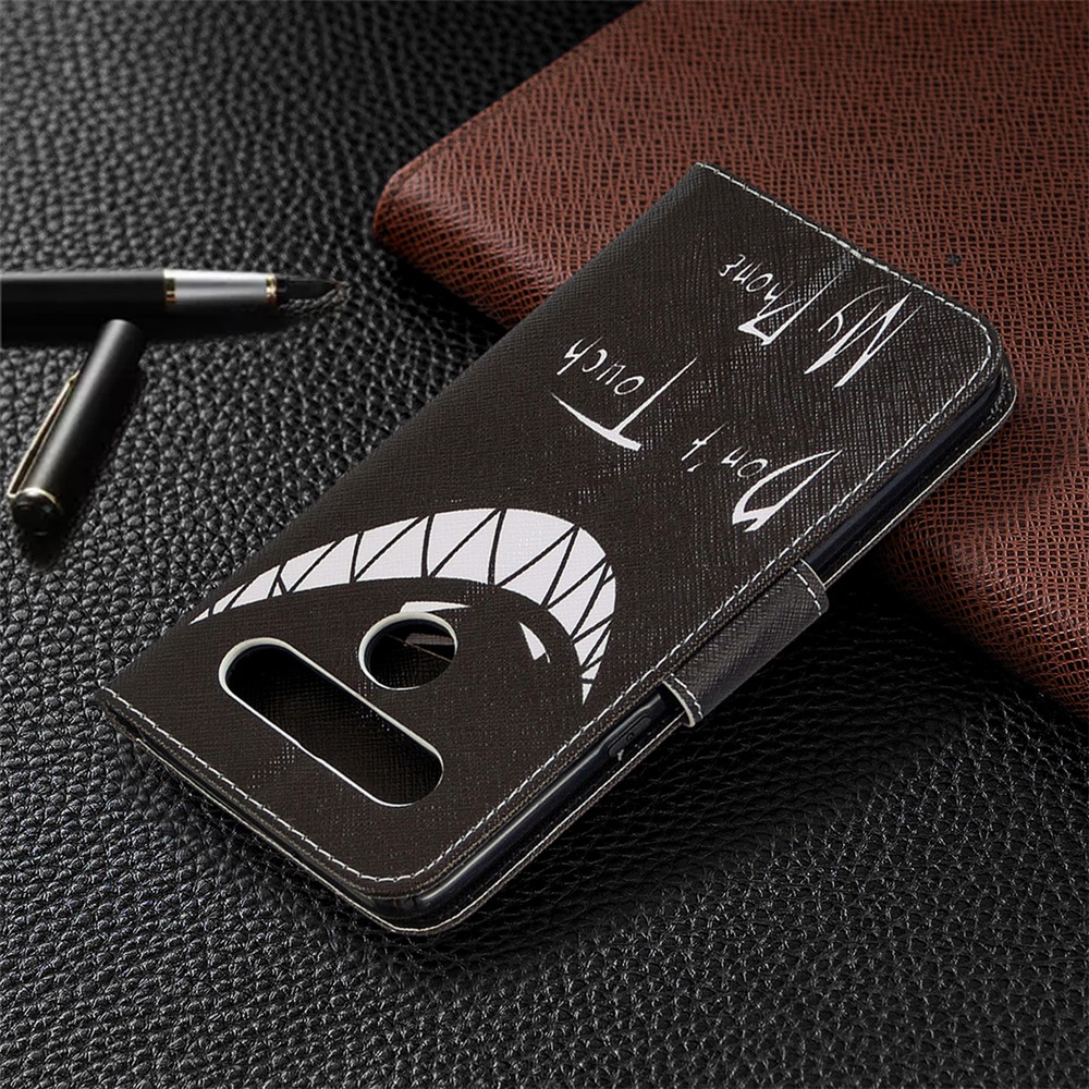 Pattern Printing Stand Leather Wallet Mobile Case for LG K61 - Do not Touch My Phone-5