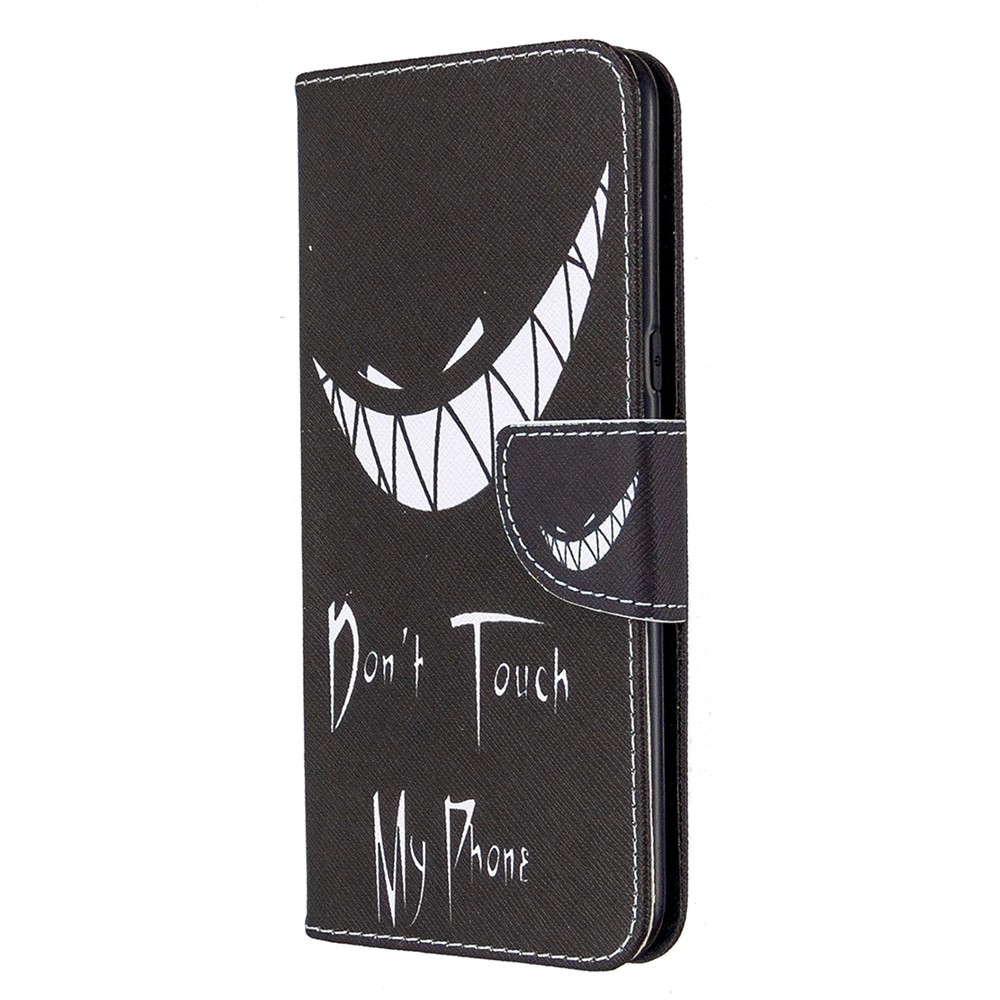 Pattern Printing Stand Leather Wallet Mobile Case for LG K61 - Do not Touch My Phone-6