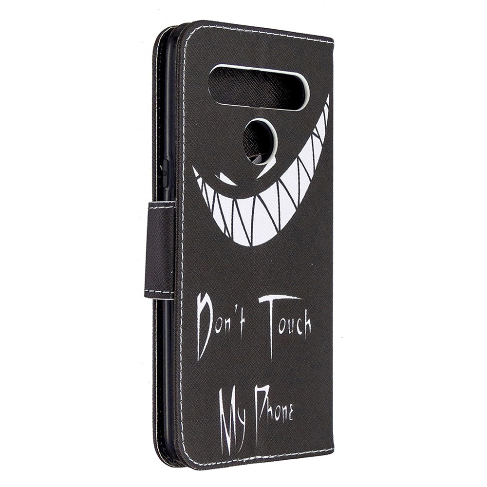Pattern Printing Stand Leather Wallet Mobile Case for LG K61 - Do not Touch My Phone-7