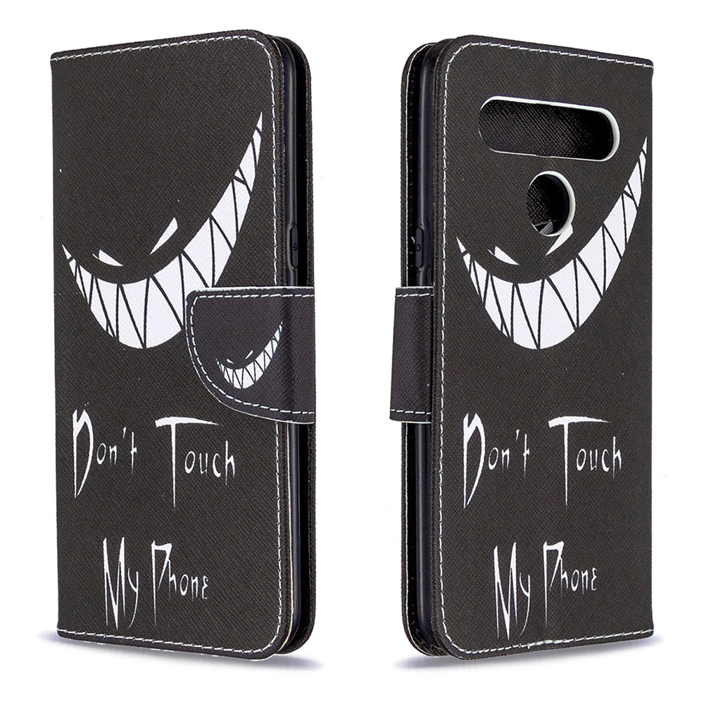 Pattern Printing Stand Leather Wallet Mobile Case for LG K61 - Do not Touch My Phone-8