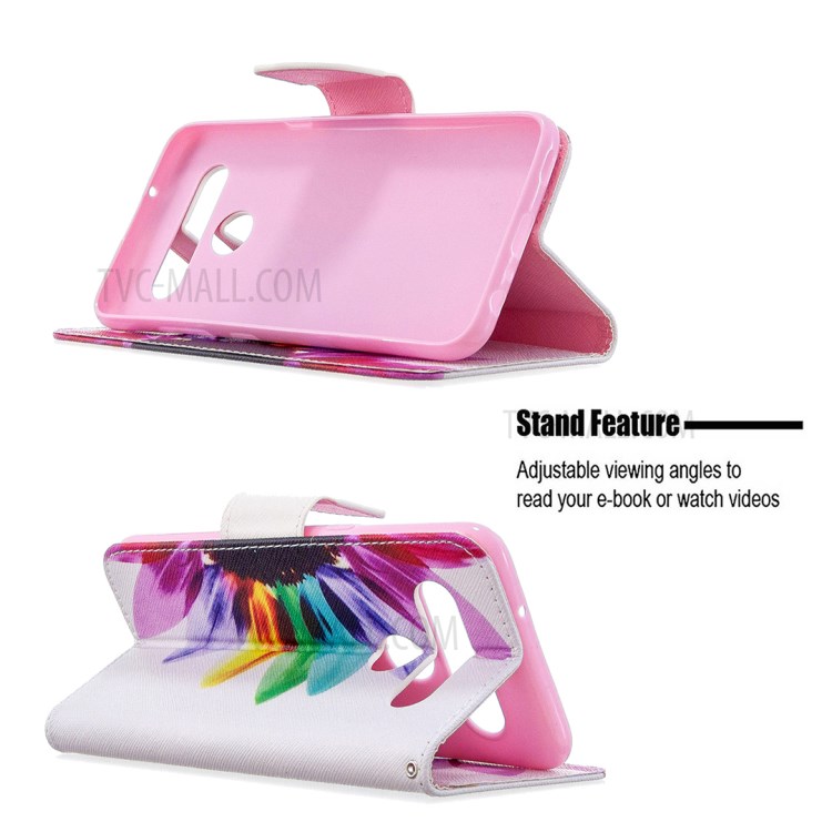 Pattern Printing Stand Leather Wallet Mobile Case for LG K61 - Petals Pattern-2