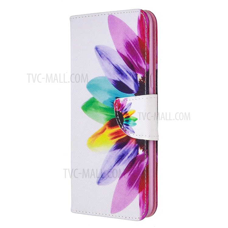 Pattern Printing Stand Leather Wallet Mobile Case for LG K61 - Petals Pattern-6