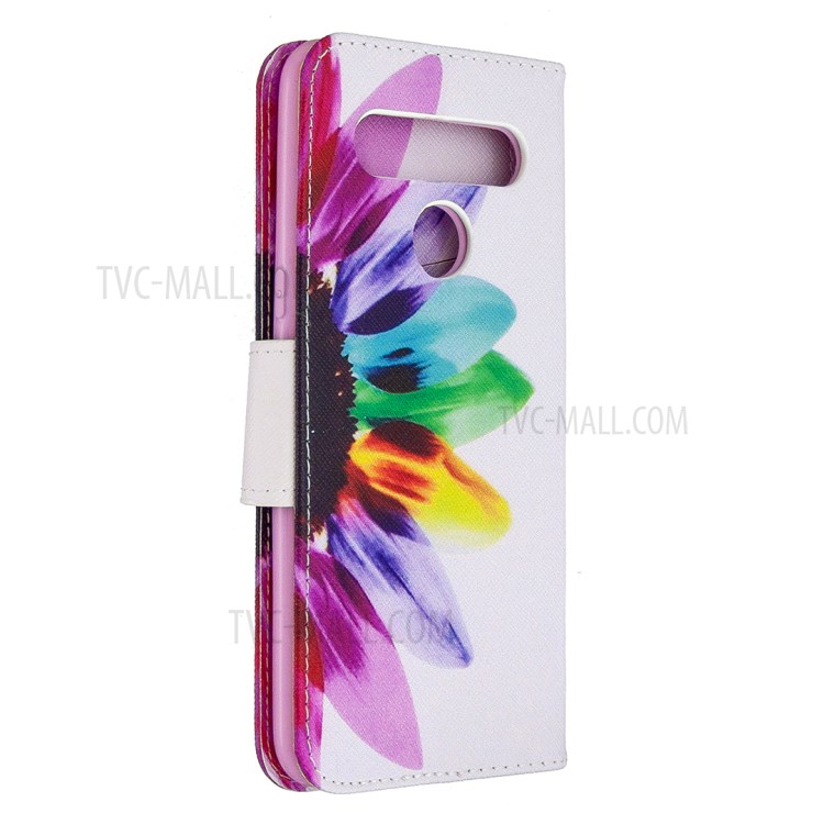 Pattern Printing Stand Leather Wallet Mobile Case for LG K61 - Petals Pattern-7