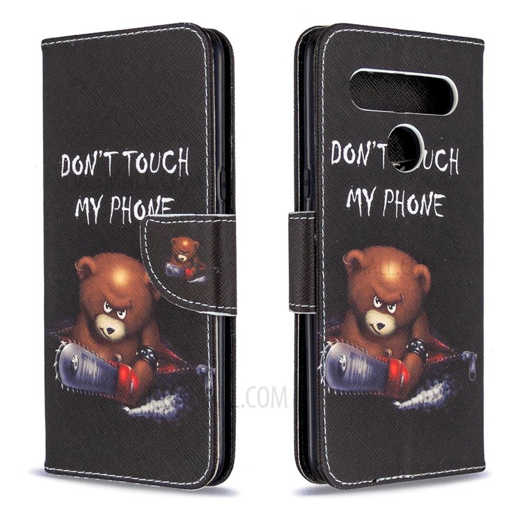 Carteira de Couro de Impressão de Padrões Caixa Móvel Para LG K61 - Urso e Seus Avisos-8