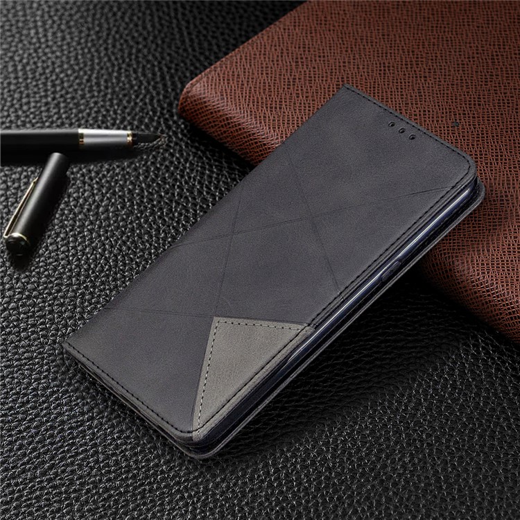 Geometric Pattern Stand Leather with Card Holder Shell for LG K61 - Black-5