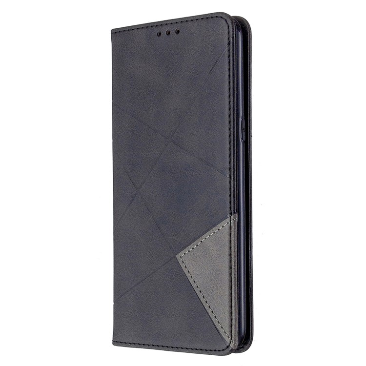 Geometric Pattern Stand Leather with Card Holder Shell for LG K61 - Black-7