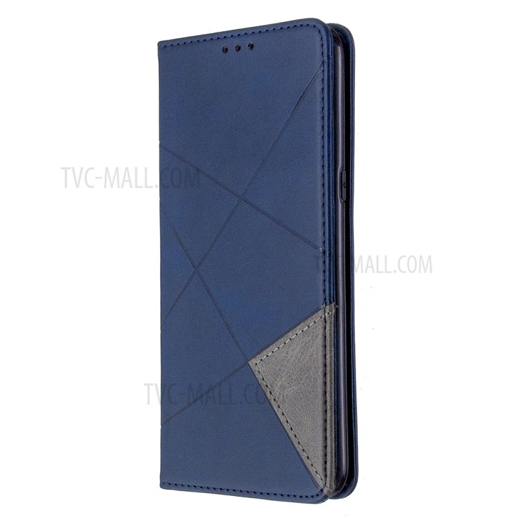 Geometric Pattern Stand Leather with Card Holder Shell for LG K61 - Dark Blue-7