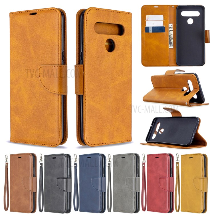 PU Leather Wallet Stand Phone Case for LG K61 - Brown-10