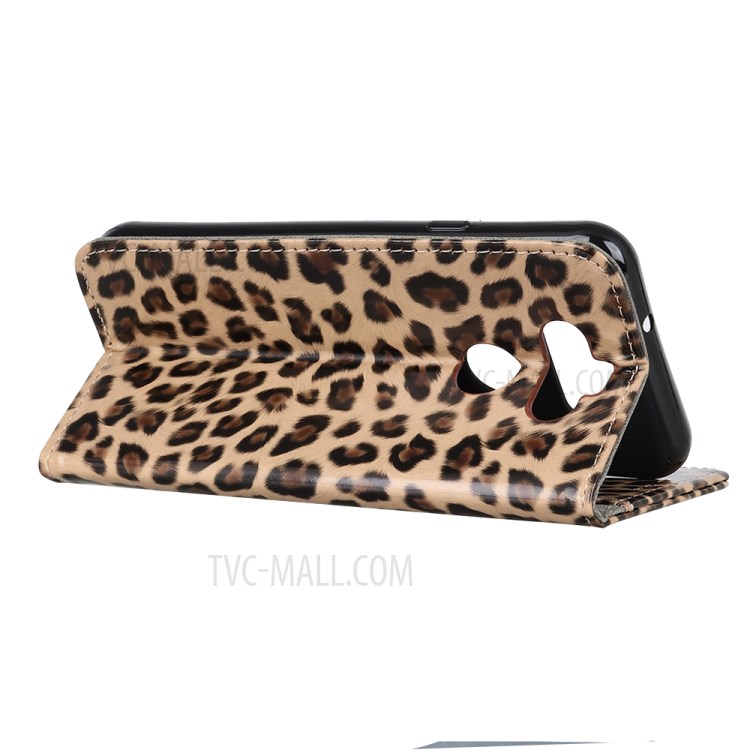 Leopard Texture Stand Wallet Leather Cell Phone Cover for LG K31-3