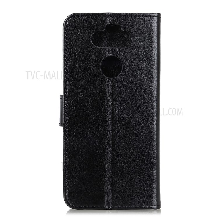 Crazy Horse Wallet Stand Leather Protective Phone Cover for LG K31 - Black-1