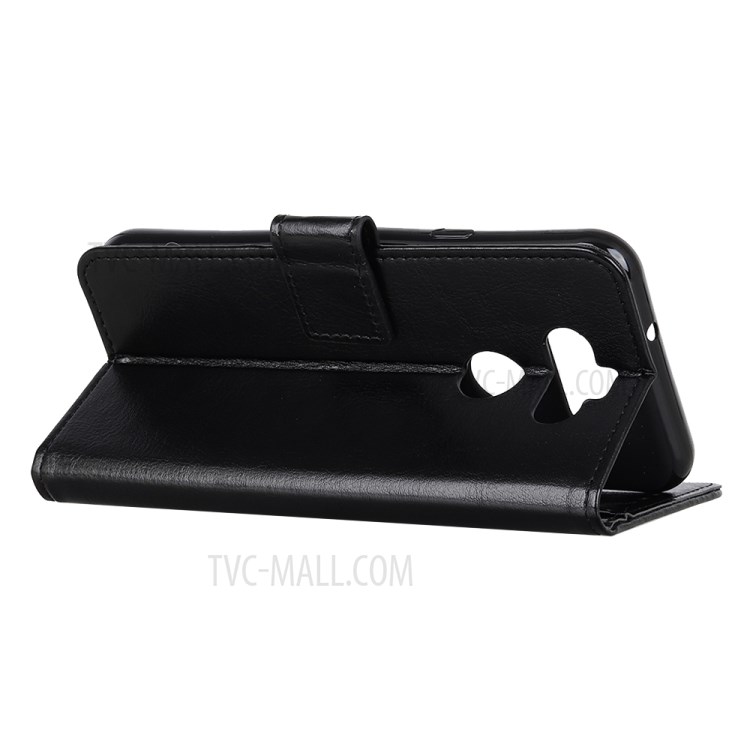 Crazy Horse Wallet Stand Leather Protective Phone Cover for LG K31 - Black-2