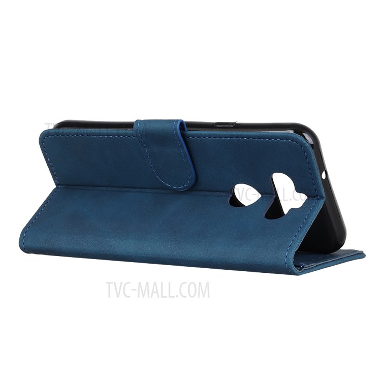 KHAZNEH Retro Leather Wallet Stand Mobile Phone Cover for LG K31/Aristo 5 - Blue-3