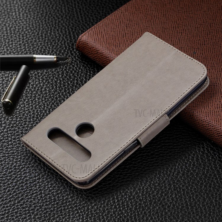 Imprint Butterfly Stand Leather with Wallet Case for LG K61 - Grey-8
