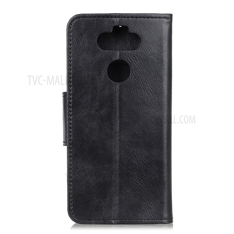 Crazy Horse Leather Wallet Stand Case for LG K31 - Black-3