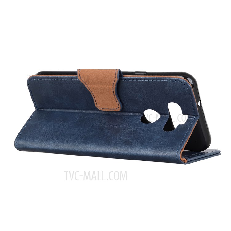 Crazy Horse Wallet Leather Stand Case for LG K31 - Blue-4
