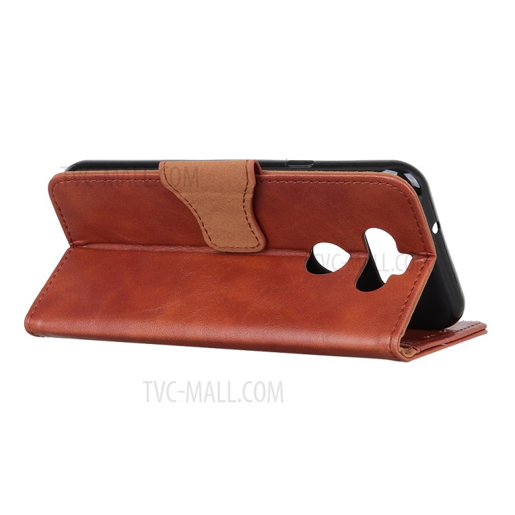 Crazy Horse Wallet Leather Stand Case for LG K31 - Brown-4