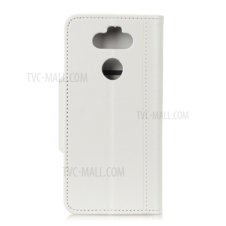Textured PU Leather Wallet Case Cover for LG K31 - White-3