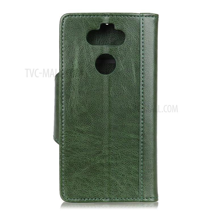 Textured PU Leather Wallet Case Cover for LG K31 - Green-3