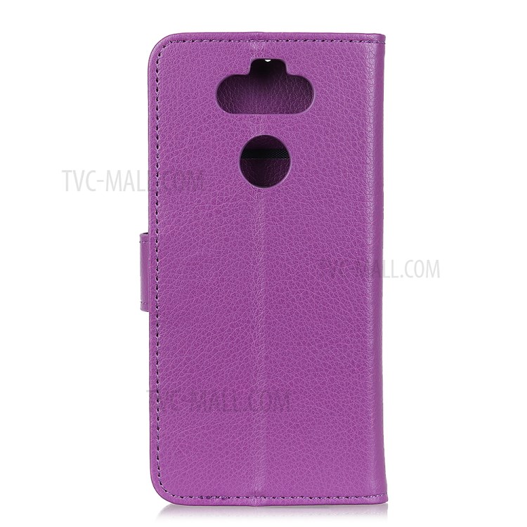 Litchi Skin Magnetic Leather Stand Phone Case for LG K31 - Purple-3