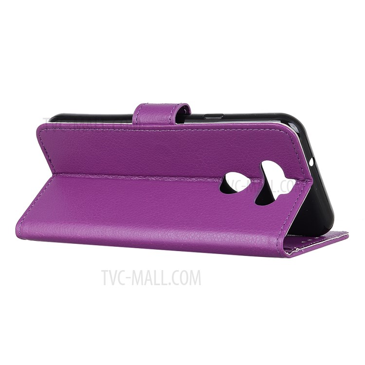 Litchi Skin Magnetic Leather Stand Phone Case for LG K31 - Purple-4