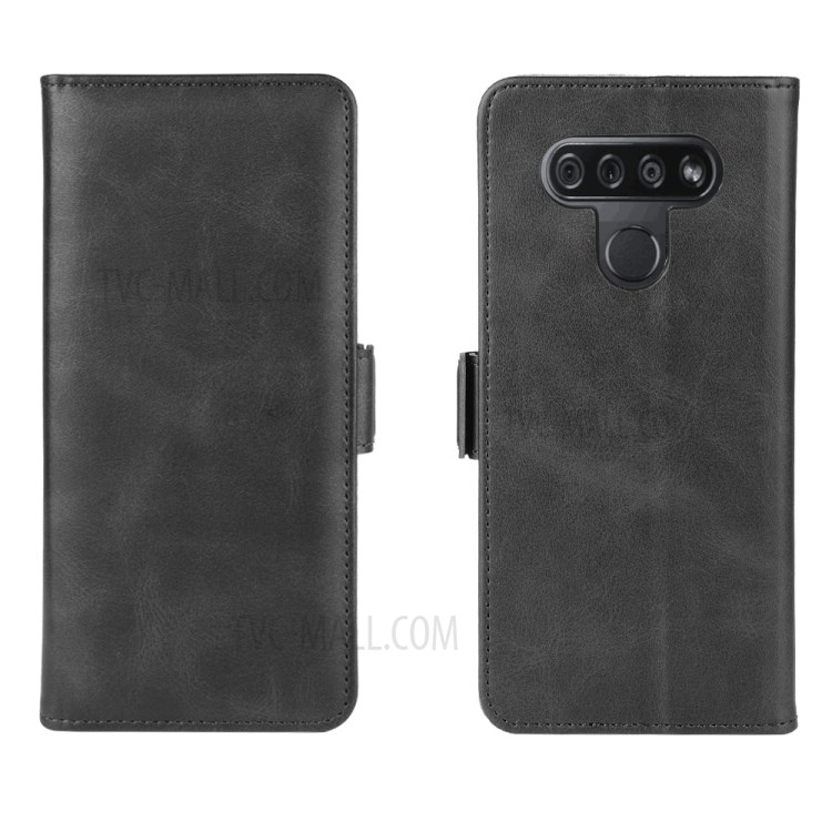 Magnet Adsorption Leather Wallet Stand Phone Shell Cover for LG K51 - Green-8